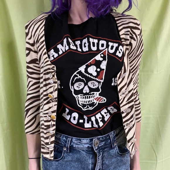 🦓VTG dELiA*s Zebra Print Cardigan - Picture 3 of 8